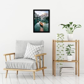 Americanflat 12x18 Poster Frame with Shatter-Resistant Glass - Signature Collection - Gallery-Style Frames Made of Engineered Wood - Photo Frame for Wall Display - Black