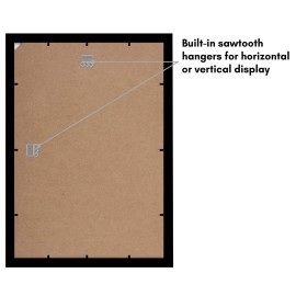 Americanflat 12x18 Poster Frame with Shatter-Resistant Glass - Signature Collection - Gallery-Style Frames Made of Engineered Wood - Photo Frame for Wall Display - Black