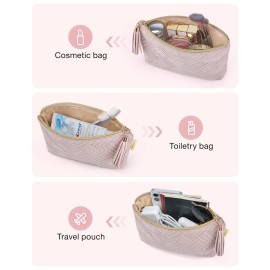 BAGSMART Small Cosmetic Bag, Elegant Roomy Makeup Bags,lipstick pouch,Zipper Pouch,Great Gifts for Women,Travel Waterproof Toiletry Bag Accessories Organizer Gifts (Pink-1 pcs) BAGSMART Small Cosmetic Bag, Elegant Roomy Makeup Bags,lipstick pouch,Zipper Pouch,Great Gifts for Women,Travel Waterproof Toiletry Bag Accessories Organizer Gifts (Pink-1 pcs)