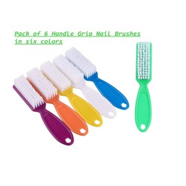 6 Pcs Handle Grip Nail Brush, Nail Cleaning Brushes for Toes and Fingernail 6 Pcs Handle Grip Nail Brush, Nail Cleaning Brushes for Toes and Fingernail