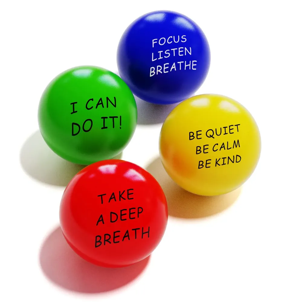 ALMAH Motivational Stress Balls for Kids and Adults (4 Pack), Stress Relief Balls, Hand Exercise Therapy Balls for Anxiety, Fidget, Tension, Manage Anger and Stress ALMAH Motivational Stress Balls for Kids and Adults (4 Pack), Stress Relief Balls, Hand Exercise Therapy Balls for Anxiety, Fidget, Tension, Manage Anger and Stress