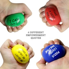 ALMAH Motivational Stress Balls for Kids and Adults (4 Pack), Stress Relief Balls, Hand Exercise Therapy Balls for Anxiety, Fidget, Tension, Manage Anger and Stress ALMAH Motivational Stress Balls for Kids and Adults (4 Pack), Stress Relief Balls, Hand Exercise Therapy Balls for Anxiety, Fidget, Tension, Manage Anger and Stress