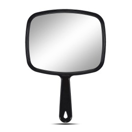 OMIRO Hand Mirror, All Black Handheld Mirror with Handle, 6.6 W x 9.3 L