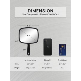 OMIRO Hand Mirror, All Black Handheld Mirror with Handle, 6.6 W x 9.3 L OMIRO Hand Mirror, All Black Handheld Mirror with Handle, 6.6 W x 9.3 L