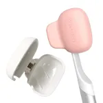 Haven Toothbrush Cover - Fits Electronic and Manual Toothbrushes - Toothbrush Case Holder for Travel - Set of Two Tooth Brush Cap Protectors (White and Coral)