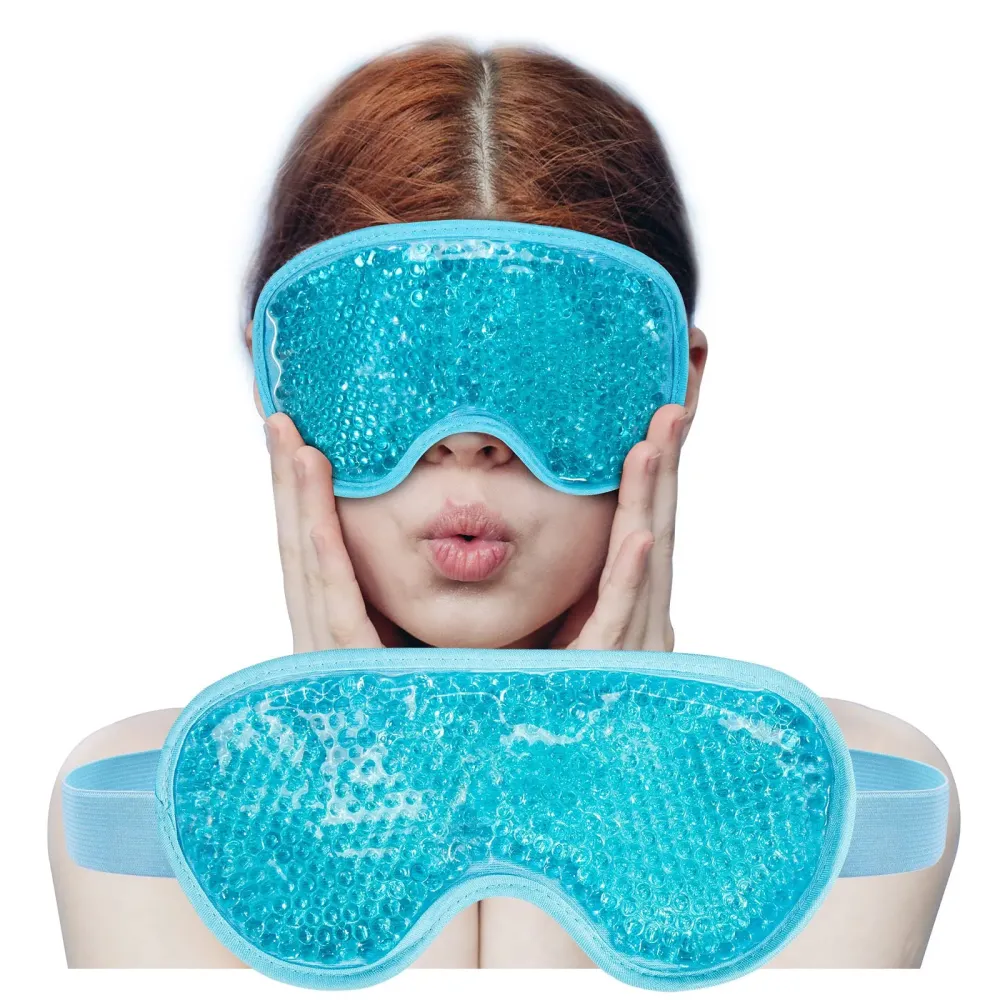 Cooling Eye Mask with Gel Bead, Reusable Cold Compress Ice Pack Sleeping Eye Cooling Pads for After Eyelid Surgery, Puffiness, Puffy Eyes, Headache, Migraine Relief(Blue) Cooling Eye Mask with Gel Bead, Reusable Cold Compress Ice Pack Sleeping Eye Cooling Pads for After Eyelid Surgery, Puffiness, Puffy Eyes, Headache, Migraine Relief(Blue)