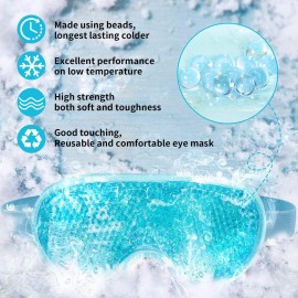 Cooling Eye Mask with Gel Bead, Reusable Cold Compress Ice Pack Sleeping Eye Cooling Pads for After Eyelid Surgery, Puffiness, Puffy Eyes, Headache, Migraine Relief(Blue) Cooling Eye Mask with Gel Bead, Reusable Cold Compress Ice Pack Sleeping Eye Cooling Pads for After Eyelid Surgery, Puffiness, Puffy Eyes, Headache, Migraine Relief(Blue)