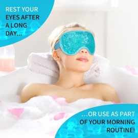 Cooling Eye Mask with Gel Bead, Reusable Cold Compress Ice Pack Sleeping Eye Cooling Pads for After Eyelid Surgery, Puffiness, Puffy Eyes, Headache, Migraine Relief(Blue) Cooling Eye Mask with Gel Bead, Reusable Cold Compress Ice Pack Sleeping Eye Cooling Pads for After Eyelid Surgery, Puffiness, Puffy Eyes, Headache, Migraine Relief(Blue)