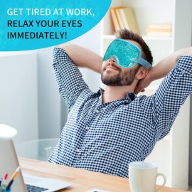 Cooling Eye Mask with Gel Bead, Reusable Cold Compress Ice Pack Sleeping Eye Cooling Pads for After Eyelid Surgery, Puffiness, Puffy Eyes, Headache, Migraine Relief(Blue) Cooling Eye Mask with Gel Bead, Reusable Cold Compress Ice Pack Sleeping Eye Cooling Pads for After Eyelid Surgery, Puffiness, Puffy Eyes, Headache, Migraine Relief(Blue)