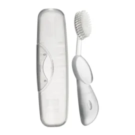 RADIUS Toothbrush, Original Big Brush & Case, Right Handed, Marble Brush with Clear Case, BPA Free ADA Accepted