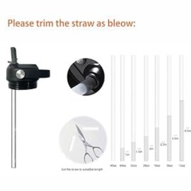 Straw Lid for Yeti Rambler 26 36 46 64 oz Bottles, Cap with Straws and Flex Handle, BPA Free Replacement Screw Top for Yeti Kids Jr 12 18 Ounce Cup, Leak-proof Water Bottle Accessories, , Black