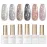 GAOY Chrome Platinum Glitter Nail Polish Set, 6 Colors Including Sparkly Shiny UV LED Soak Off Black Silver Pink Gel Polish Kit Home DIY Manicure Nail Salon Varnish