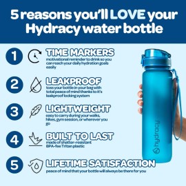 Hydracy Water Bottle with Time Marker -Large 32 oz BPA Free & No Sweat Sleeve -Leak Proof Gym Bottle with Fruit Infuser Strainer & Times to Drink -Ideal for Fitness Sports & Outdoors Hydracy Water Bottle with Time Marker -Large 32 oz BPA Free & No Sweat Sleeve -Leak Proof Gym Bottle with Fruit Infuser Strainer & Times to Drink -Ideal for Fitness Sports & Outdoors