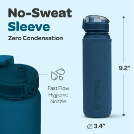 Hydracy Water Bottle with Time Marker -Large 32 oz BPA Free & No Sweat Sleeve -Leak Proof Gym Bottle with Fruit Infuser Strainer & Times to Drink -Ideal for Fitness Sports & Outdoors Hydracy Water Bottle with Time Marker -Large 32 oz BPA Free & No Sweat Sleeve -Leak Proof Gym Bottle with Fruit Infuser Strainer & Times to Drink -Ideal for Fitness Sports & Outdoors