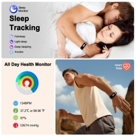 Fitness Tracker with Step/Distance/Calories Counter, Activity Tracker with Heart Rate Monitor, Slim Style Watch IP68 Waterproof, Sleep Monitor Tracker, Pedometer Watch for Women Men Fitness Tracker with Step/Distance/Calories Counter, Activity Tracker with Heart Rate Monitor, Slim Style Watch IP68 Waterproof, Sleep Monitor Tracker, Pedometer Watch for Women Men