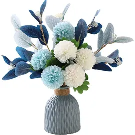 NAWEIDA Artificial Flowers with Vase Faux Hydrangea Flower Arrangements for Home Garden Party Wedding Decoration NAWEIDA Artificial Flowers with Vase Faux Hydrangea Flower Arrangements for Home Garden Party Wedding Decoration