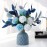 NAWEIDA Artificial Flowers with Vase Faux Hydrangea Flower Arrangements for Home Garden Party Wedding Decoration