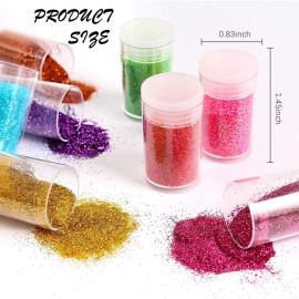 Extra Fine Glitter, Set of 36 Colors Nail Arts Cosmetic, Resin Crafts Loose Glitter Powder Shaker for Face Body Hair Eye Lip Gloss Makeup, Slime and Tumbler Making Extra Fine Glitter, Set of 36 Colors Nail Arts Cosmetic, Resin Crafts Loose Glitter Powder Shaker for Face Body Hair Eye Lip Gloss Makeup, Slime and Tumbler Making