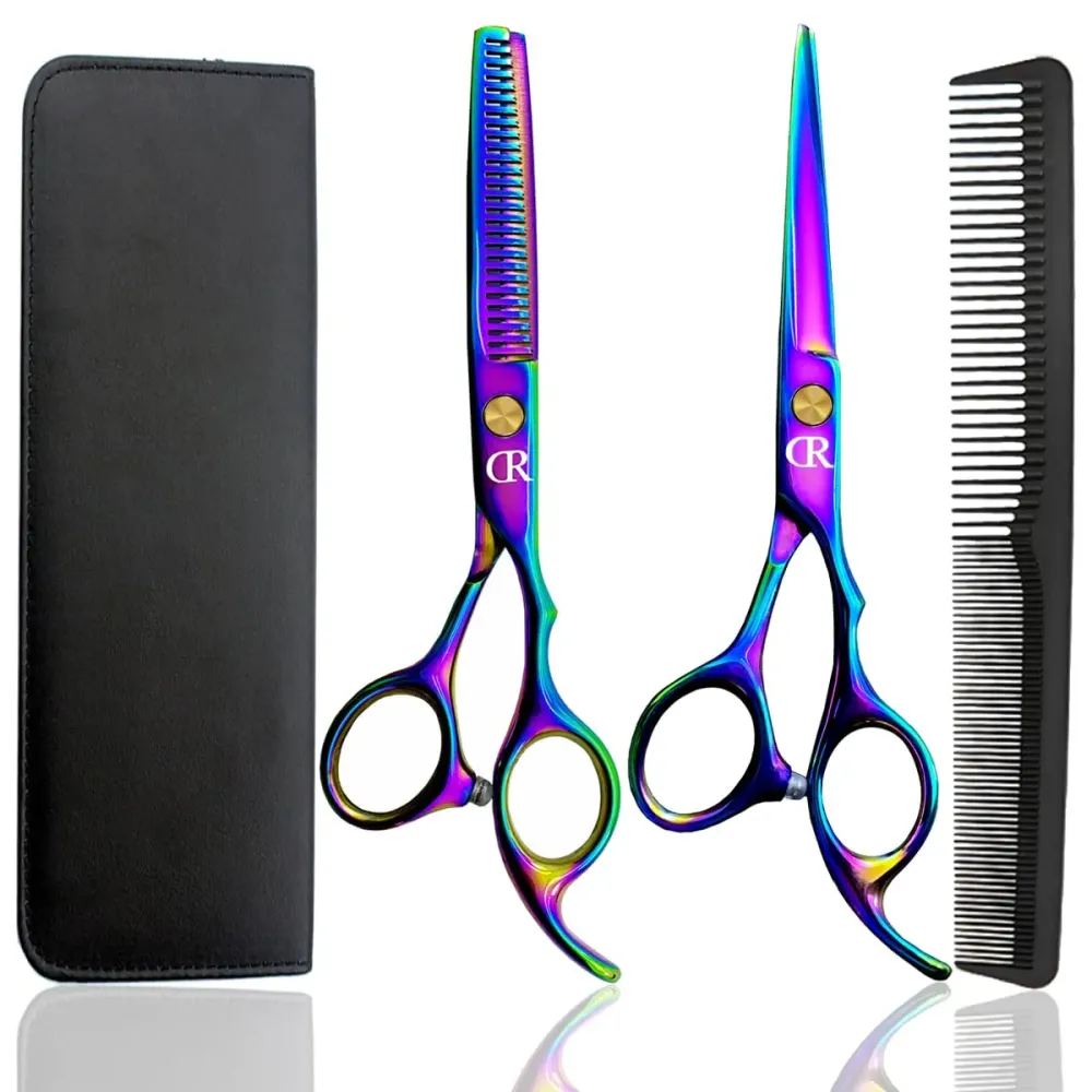 Professional Hair Cutting Shears Set,6 Inch Barber Hair Cutting Scissors Kit,Hairdressing Thinning Shears for Hair Cutting,Sharp Blades Haircut Scissors Kit for Women/Men/Kids (Rainbow) (Rainbow) Professional Hair Cutting Shears Set,6 Inch Barber Hair Cutting Scissors Kit,Hairdressing Thinning Shears for Hair Cutting,Sharp Blades Haircut Scissors Kit for Women/Men/Kids (Rainbow) (Rainbow)
