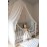 Wonder Space Elegant Kids Bed Canopy - Lace Chiffon Netting with Pom Pom, Princess Girls Fairy Dream Tent, Nursery Room Baby Crib Hanging Curtain Mosquito Net Children Reading Nook Decoration (Beige)