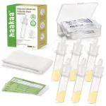 haakaa Colostrum Collector Kit Breast Milk Collector with Cotton Cloth Wipe and Storage Case, Ready-to-Use, Reusable, 4ml/6pcs