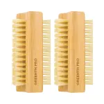 GREENTH PRO Bamboo Nail Brush2PCS Two-side Firm Nature Wooden Sisal Scrub Brush for Toes and Nails,Cleaning Nail Brush