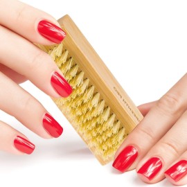 GREENTH PRO Bamboo Nail Brush2PCS Two-side Firm Nature Wooden Sisal Scrub Brush for Toes and Nails,Cleaning Nail Brush