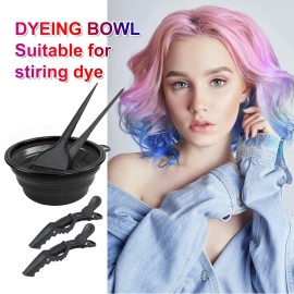 Yexixsr 5Pcs Professional Salon Hair Coloring Dyeing Kit, Hair Bleach Dit Hair Coloring Products with Hair Dye Brush, Hair Color Bowl, Hair Clips Yexixsr 5Pcs Professional Salon Hair Coloring Dyeing Kit, Hair Bleach Dit Hair Coloring Products with Hair Dye Brush, Hair Color Bowl, Hair Clips