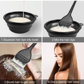 Yexixsr 5Pcs Professional Salon Hair Coloring Dyeing Kit, Hair Bleach Dit Hair Coloring Products with Hair Dye Brush, Hair Color Bowl, Hair Clips Yexixsr 5Pcs Professional Salon Hair Coloring Dyeing Kit, Hair Bleach Dit Hair Coloring Products with Hair Dye Brush, Hair Color Bowl, Hair Clips