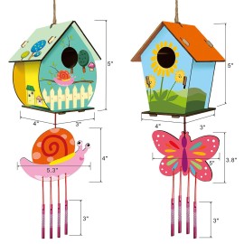 HOME COMPOSER 4 Pack DIY Bird House Wind Chime Kits for Children to Build and Paint, Wooden Arts and Crafts for Kids Girls Boys Toddlers Ages 8-12 4-6 6-8 HOME COMPOSER 4 Pack DIY Bird House Wind Chime Kits for Children to Build and Paint, Wooden Arts and Crafts for Kids Girls Boys Toddlers Ages 8-12 4-6 6-8