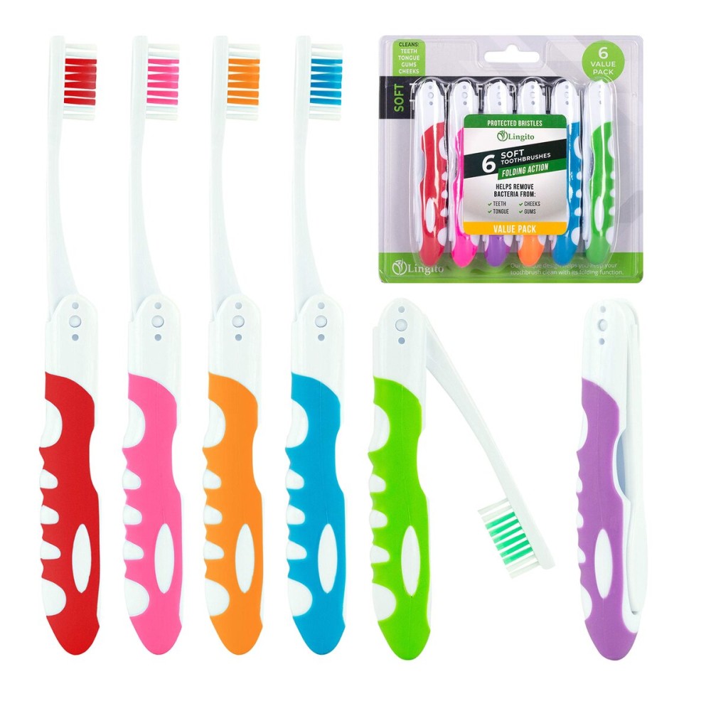 Travel Toothbrush, Portable Toothbrush Built in Cover, Travel Size Toothbrush Hiking, Camping, Traveling, Folding Toothbrushes, Collapsible Multi Color Travel Toothbrush Kit (6 Pack Soft-Multicolor) Travel Toothbrush, Portable Toothbrush Built in Cover, Travel Size Toothbrush Hiking, Camping, Traveling, Folding Toothbrushes, Collapsible Multi Color Travel Toothbrush Kit (6 Pack Soft-Multicolor)
