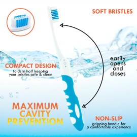 Blue-Green Travel Toothbrush Kit (2 Pack-Soft) - Portable, Folding, Collapsible, Built-in Cover, Perfect for Hiking, Camping, and Traveling Blue-Green Travel Toothbrush Kit (2 Pack-Soft) - Portable, Folding, Collapsible, Built-in Cover, Perfect for Hiking, Camping, and Traveling