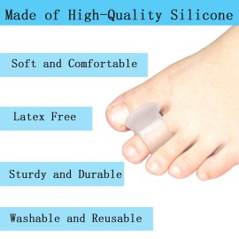MENOCADY Pack of 12 Gel Toe Separator, (1/4 Thick) Big Toe Spacers, Single Loop Toe Spreader for Bunions, Overlapping Toe, Corrector and Spacer (Clear) MENOCADY Pack of 12 Gel Toe Separator, (1/4 Thick) Big Toe Spacers, Single Loop Toe Spreader for Bunions, Overlapping Toe, Corrector and Spacer (Clear)
