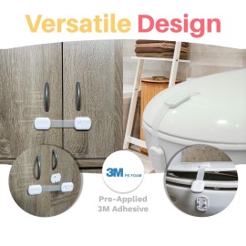 6-Pack Child Proof Locks for Cabinet Doors, Drawers, Fridge, Toilet Seat, Dishwasher, Trash Can, Cupboard - 3M - No Drilling - Child Safety Locks for Cabinets and Drawers - Baby Proofing Cabinets Lock 6-Pack Child Proof Locks for Cabinet Doors, Drawers, Fridge, Toilet Seat, Dishwasher, Trash Can, Cupboard - 3M - No Drilling - Child Safety Locks for Cabinets and Drawers - Baby Proofing Cabinets Lock