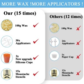 Nose Wax Hair Removal Kit by CoFashion | 100g Wax, 30 Applicators (15-30 Uses) | Painless, Quick & Easy for Men | 15 Mustache Guards, 2 Silicone Cups Nose Wax Hair Removal Kit by CoFashion | 100g Wax, 30 Applicators (15-30 Uses) | Painless, Quick & Easy for Men | 15 Mustache Guards, 2 Silicone Cups