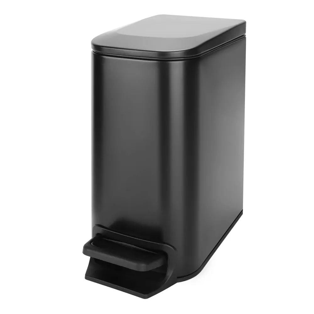 Cesun Small Bathroom Trash Can with Lid Soft Close, Step Pedal, 6 Liter / 1.6 Gallon Stainless Steel Garbage Can with Removable Inner Bucket, Anti-Fingerprint Finish (Matt Black) Cesun Small Bathroom Trash Can with Lid Soft Close, Step Pedal, 6 Liter / 1.6 Gallon Stainless Steel Garbage Can with Removable Inner Bucket, Anti-Fingerprint Finish (Matt Black)