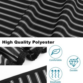 YELEGAI Professional Hair Cutting Cape with Neck Duster Brush, Large Size Salon Hairdresser Cape for Men, Women and Kids(Black With White Stripes)