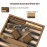GSE Games & Sports Expert Premium Magnetic Wooden Folding Inlay Backgammon Board Game Set, Portable Travel Board Game (Double Stripe- 11 Inches)