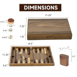 GSE Games & Sports Expert Premium Magnetic Wooden Folding Inlay Backgammon Board Game Set, Portable Travel Board Game (Double Stripe- 11 Inches) GSE Games & Sports Expert Premium Magnetic Wooden Folding Inlay Backgammon Board Game Set, Portable Travel Board Game (Double Stripe- 11 Inches)