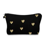 Aiphamy Cute Travel Makeup Bag Cosmetic Bag Small Pouch Gift for Women (Golden Heart)