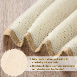 Tatuo 5 Pcs Exfoliating Face and Body Wash Cloths Towel Weave Bath Cloth Exfoliating Scrub Cloth Massage Bath Cloth for Women and Men, 10.63 x 9.05 Inch (Brown Edge)