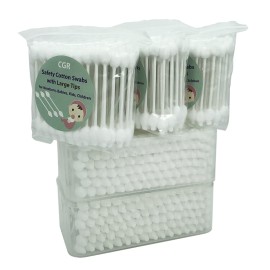 400pcs CGR Baby Safety Cotton Swabs with Large Tips for Newborn, Babies, Kids, Children, 100% Organic Cotton, White Paper Sticks, 5 Pack of 80 Swabs Total(2 Boxes and 3 Bags) 400pcs CGR Baby Safety Cotton Swabs with Large Tips for Newborn, Babies, Kids, Children, 100% Organic Cotton, White Paper Sticks, 5 Pack of 80 Swabs Total(2 Boxes and 3 Bags)