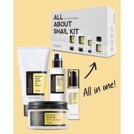 COSRX All About Snail Mucin Korean Skin Care Set, Mini Travel Essentials, Mothers Day Gifts for Mom, Travel Size Gift Set with Snail Mucin Face Wash, Serum, Moisturizer & Eye Cream, Rejuvenating Kit COSRX All About Snail Mucin Korean Skin Care Set, Mini Travel Essentials, Mothers Day Gifts for Mom, Travel Size Gift Set with Snail Mucin Face Wash, Serum, Moisturizer & Eye Cream, Rejuvenating Kit