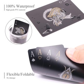 WJPC Easy Shuffling Plastic Waterproof Playing Cards,Cool Black Dragon Poker Cards for Game and Party, Deck of CardsDragon WJPC Easy Shuffling Plastic Waterproof Playing Cards,Cool Black Dragon Poker Cards for Game and Party, Deck of CardsDragon