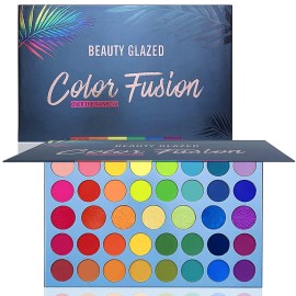 Color Fusion Eyeshadow Palette Highly Pigmented 39 Shades Pink Purple Matte and Shimmers Makeup Palette, Blendable Waterproof Eye Shadow, No Flaking, Little Fall Out, Stay Long, Hard Smudge, Cruelty-