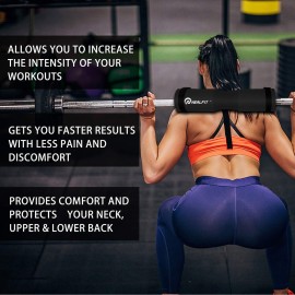 NEALFIT Barbell Pad Squat Pad for Squats-Squat Bar Pad-Great for Weightlifting,Lunges and Hip Thrusts-Foam Sponge Pad-Fit Standard and Olympic Bars Perfectly