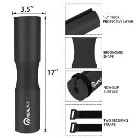 NEALFIT Barbell Pad Squat Pad for Squats-Squat Bar Pad-Great for Weightlifting,Lunges and Hip Thrusts-Foam Sponge Pad-Fit Standard and Olympic Bars Perfectly