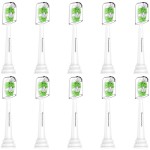 Aoremon Replacement Heads for Philips Sonicare - Compatible with Phillips Sonicare W HX6062/65 & All Snap-on Electric Toothbrush Models, White Pack of 10