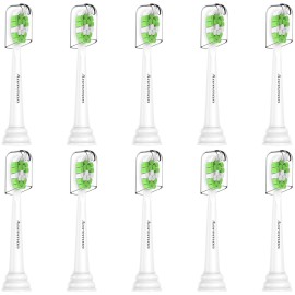 Aoremon Replacement Heads for Philips Sonicare - Compatible with Phillips Sonicare W HX6062/65 & All Snap-on Electric Toothbrush Models, White Pack of 10
