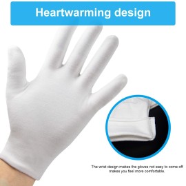 5Pairs (10Pcs) Moisturizing Gloves Overnight for Men and Women, Washable SPA White Cotton Gloves for Dry Hands Eczema Work Inspection Service Performance 5Pairs (10Pcs) Moisturizing Gloves Overnight for Men and Women, Washable SPA White Cotton Gloves for Dry Hands Eczema Work Inspection Service Performance
